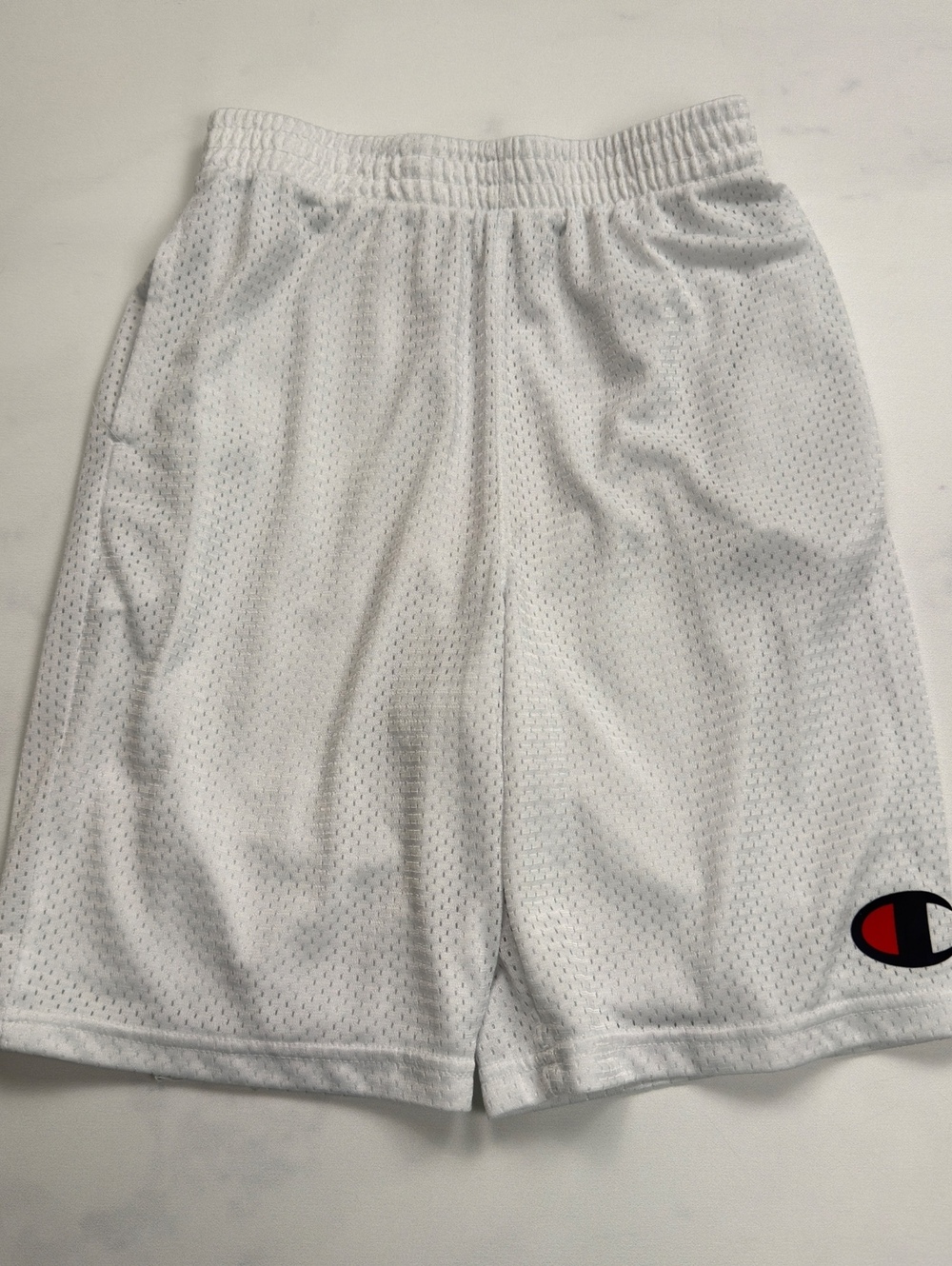 Champion Athletic Mesh Shorts White Logo - Boys XL